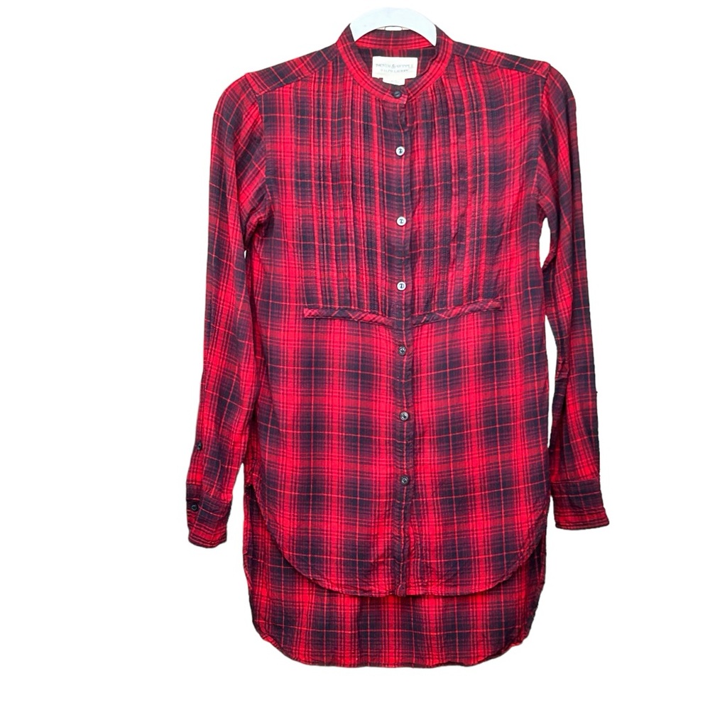 Ralph Lauren Denim & Supply Plaid Tunic Button Down Shirt Size XS